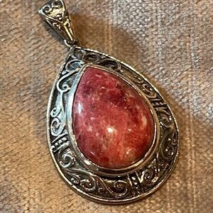 Pink Rosaline 12 Karat Sterling Silver 925 Pendant NWOT